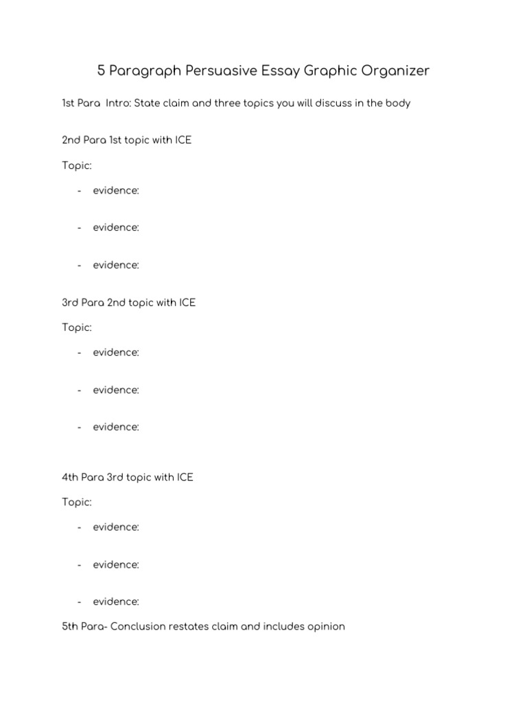 Rory Carey - Persuasive Essay Graphic Organizer | PDF