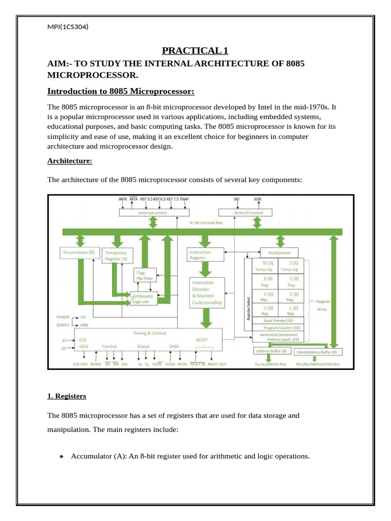 8085 Microprocessor Architecture Overview | PDF | Office Equipment ...