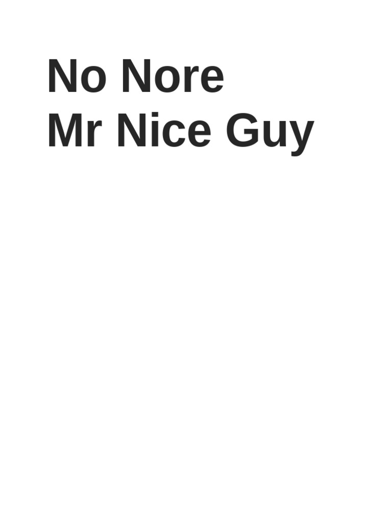 No Nore MR Nice Guy | PDF