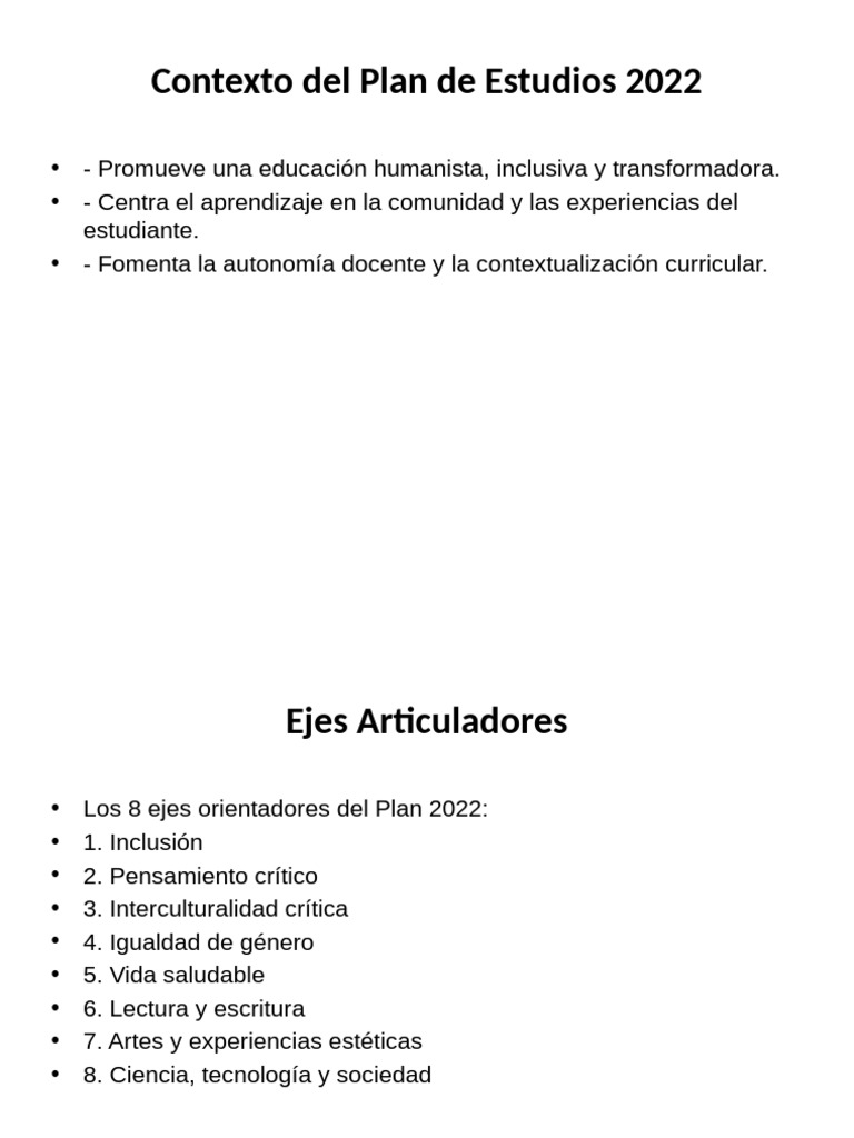 Plan de Estudios 2022: Educación Inclusiva y Crítica | PDF