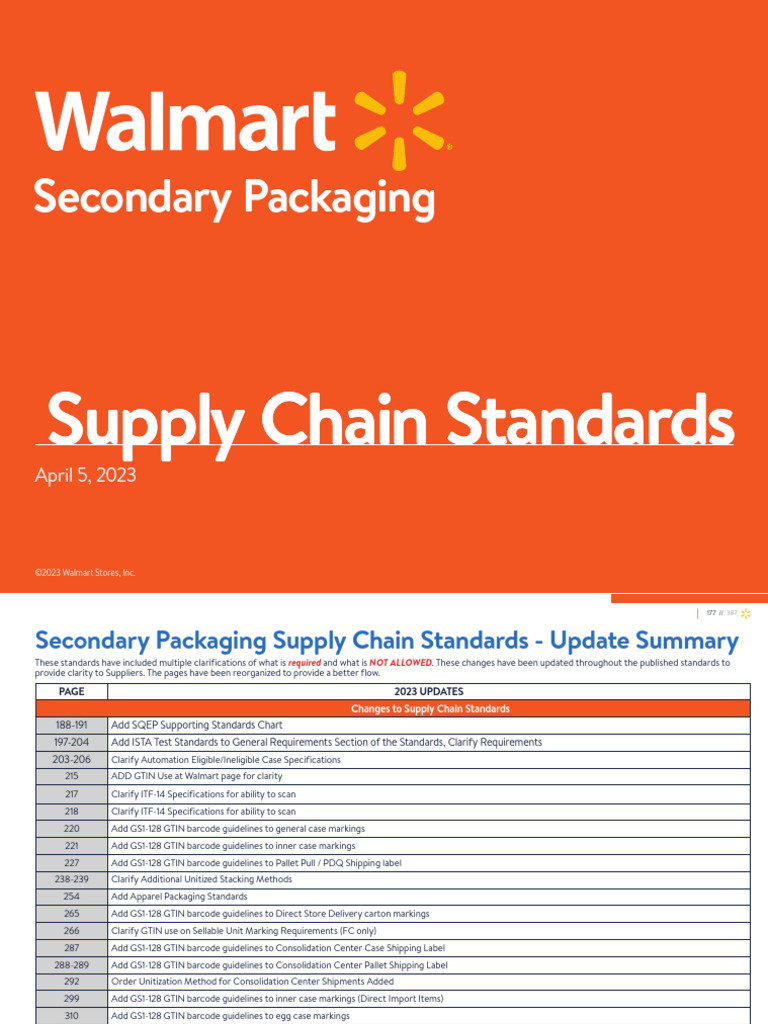Walmart Secondary Packaging Supply Chain Apr 2023 | PDF | Walmart | Cargo