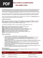 NOMENCLATURA E CLASSIFICAÇÃO dos seres vivos