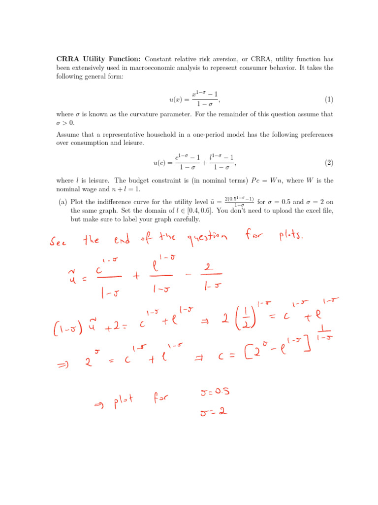 Economic Utility Functions Analysis | PDF
