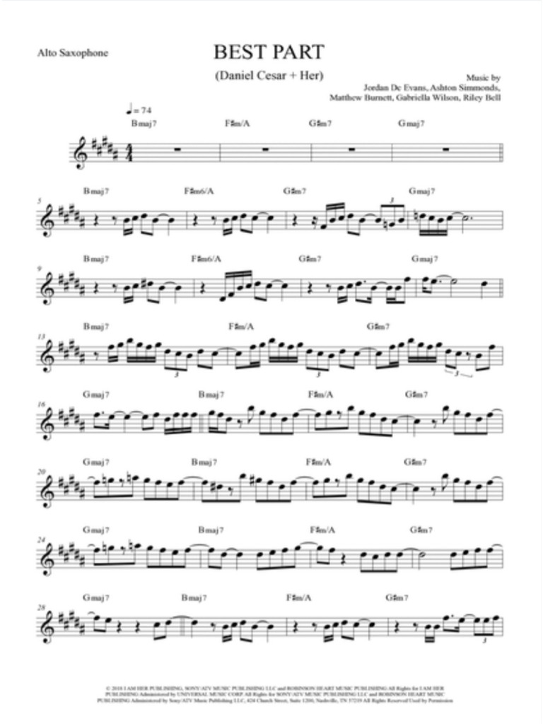 Best Part - Sax Alto | PDF