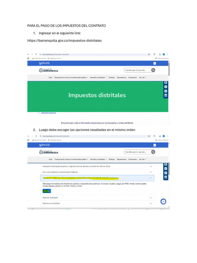 Guía para Pagar Impuestos de Contratos | PDF