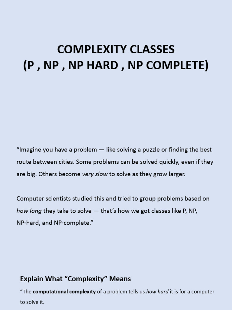 Complexity Classes | PDF | Time Complexity | Computational Complexity ...