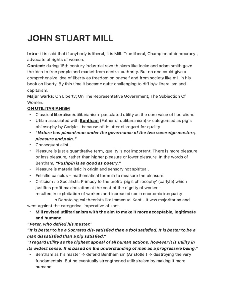 John Stuart Mill | PDF | Utilitarianism | Liberalism