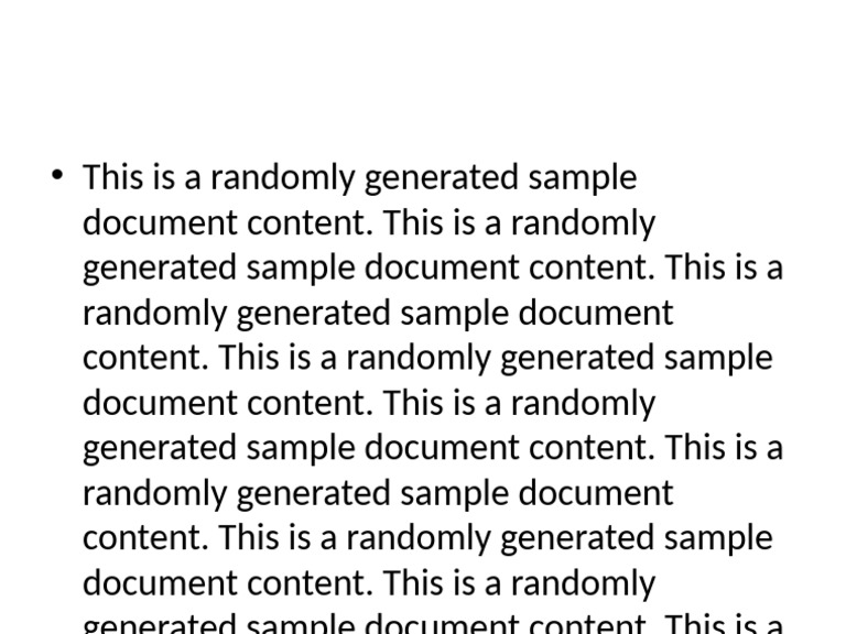 Sample Document Content Overview | PDF
