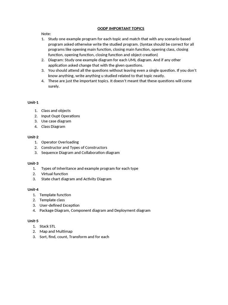 Key Topics in OODP Programming | PDF
