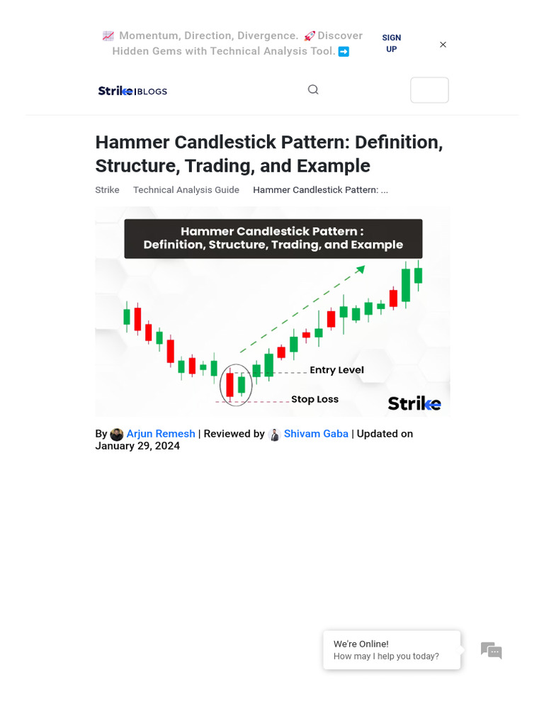 Hammer Candlestick Pattern Explained | PDF | Market Trend | Technical ...