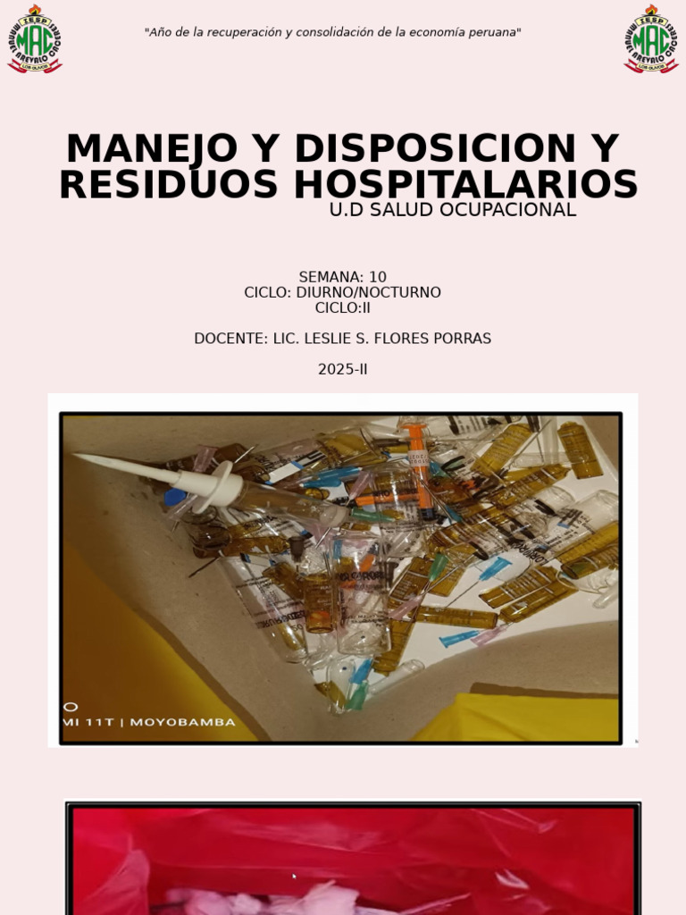 Manejo Seguro de Residuos Hospitalarios | PDF | Seguridad y salud ...