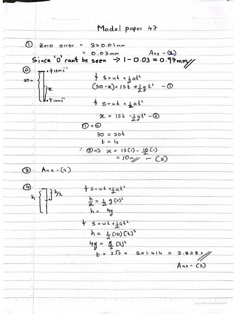 Model Paper 47 Review | PDF