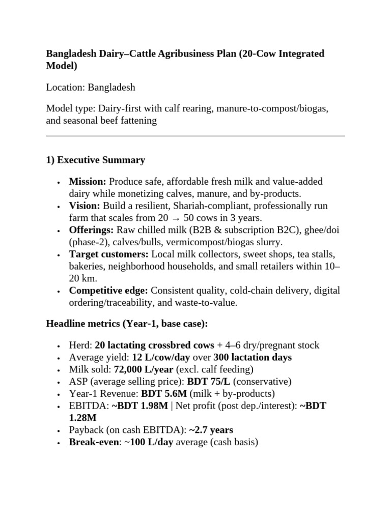 Bangladesh Dairy | PDF | Livestock