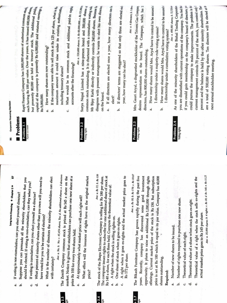 Chapter 2 Numericals (Corporate Financing Decision) | PDF