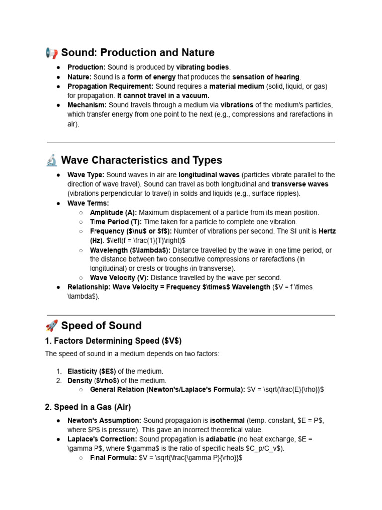 Sound Production and Wave Characteristics | PDF | Waves | Sound