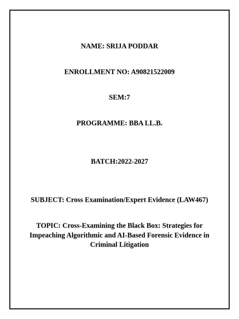 Cross Examination | PDF | Forensic Science | Artificial Intelligence