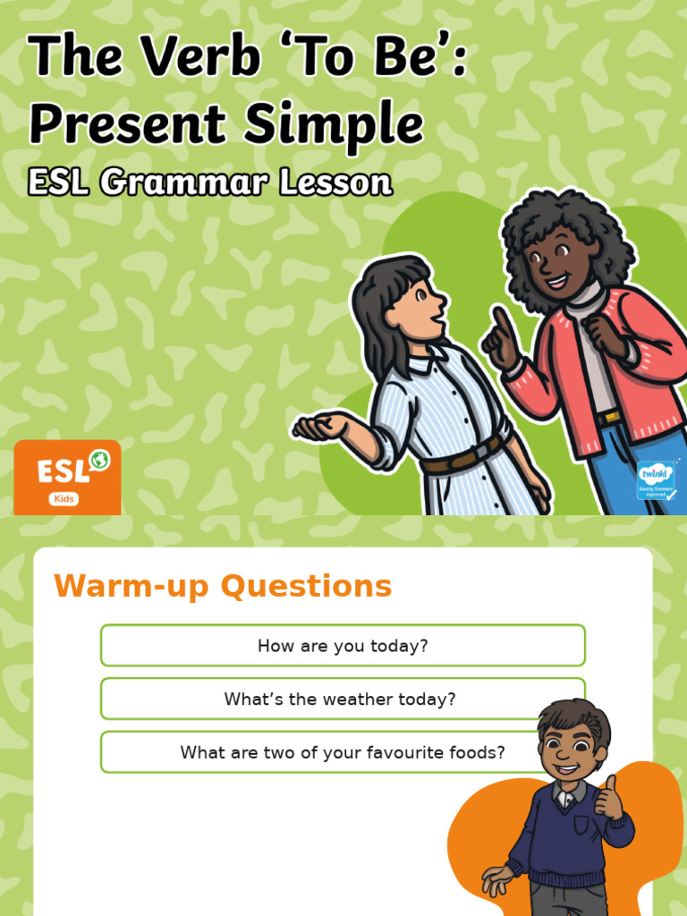 ESL The Verb - To Be - Grammar Lesson | PDF | Subject (Grammar) | Verb