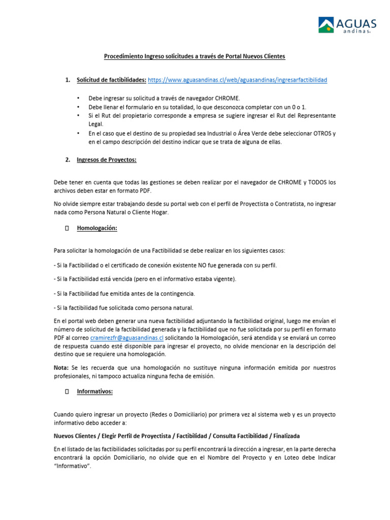 Procedimiento Ingreso Solicitudes A Través de Portal Nuevos Clientes 2 ...