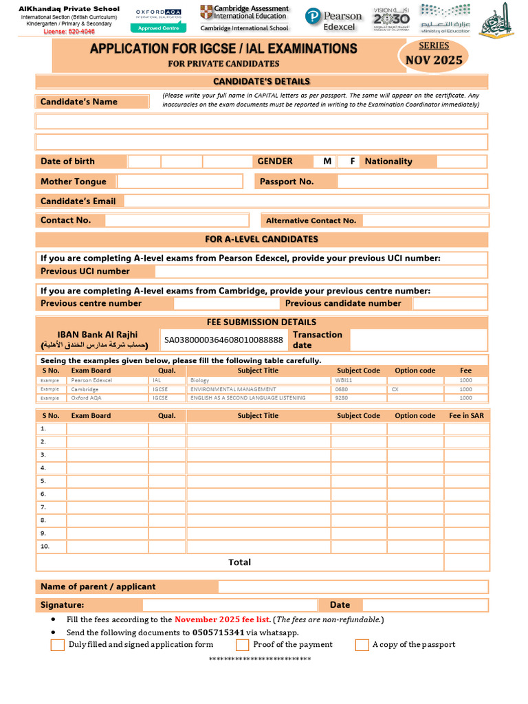A-Level Application Fee Submission Guide | PDF | Educational Assessment ...