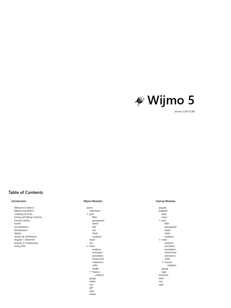Wijmo 5: JavaScript Control Guide | PDF | Angular Js | Html