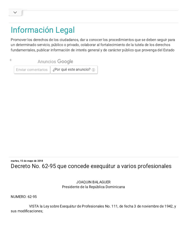 Exequátur para Profesionales en RD | PDF