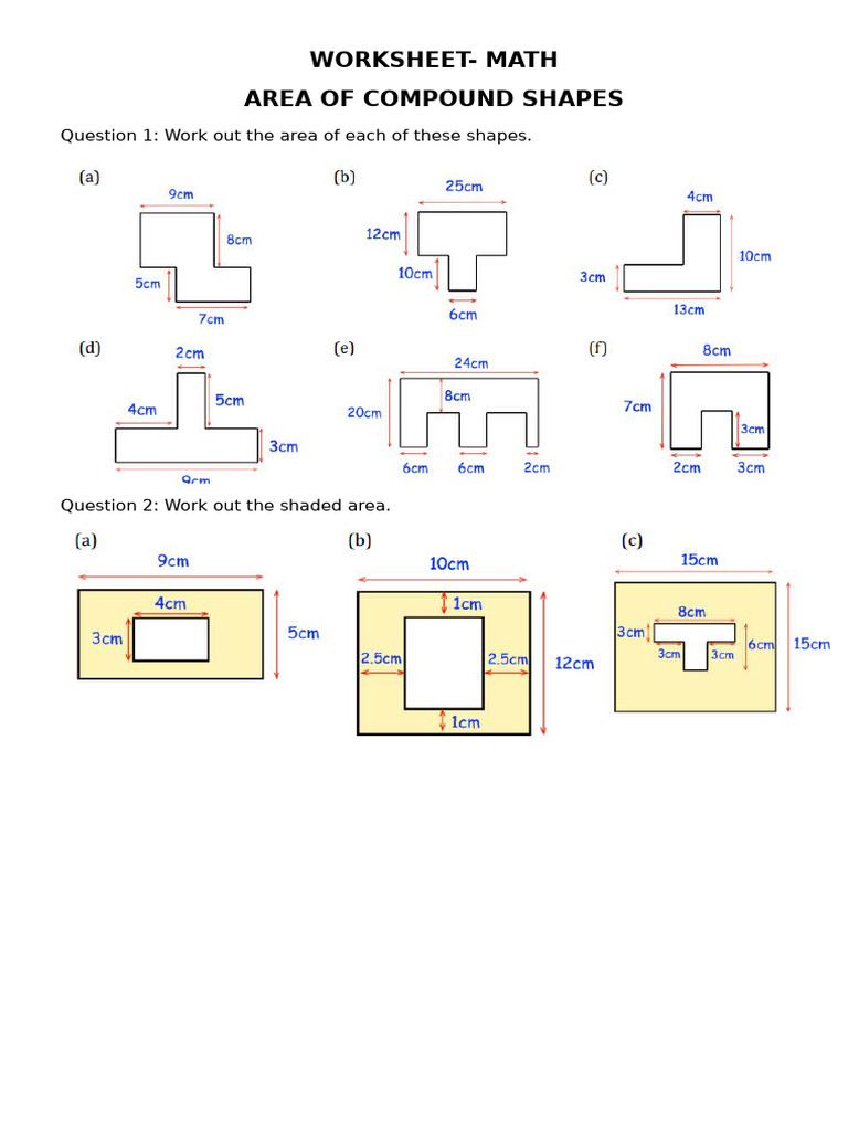 A - Area of Compound Shapes | PDF