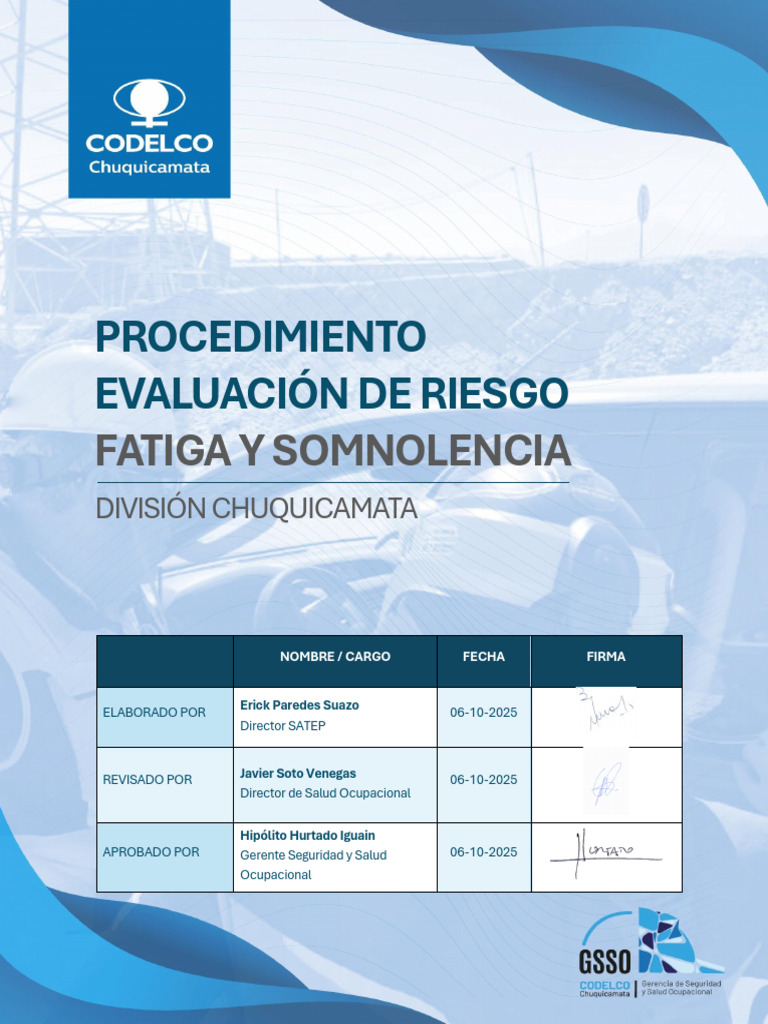 Evaluación de Riesgo por Fatiga y Somnolencia | PDF | Seguridad y salud ...