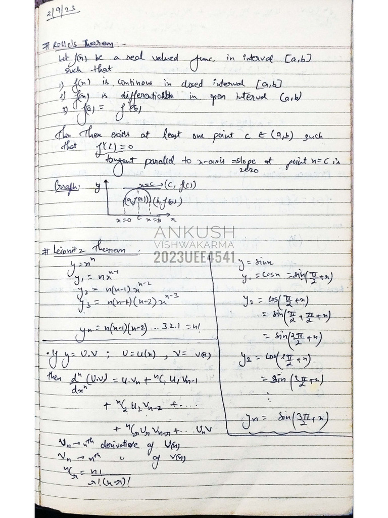 Mathematics 1 Full Notes | PDF