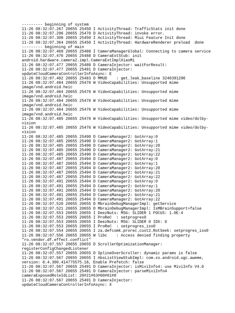 Camera Initialization Log Analysis | PDF | Software Engineering | Software