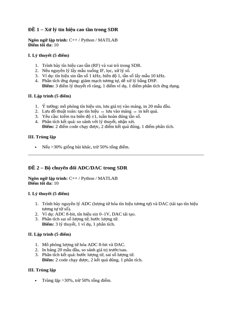 De Thi Cuoi Ky | PDF