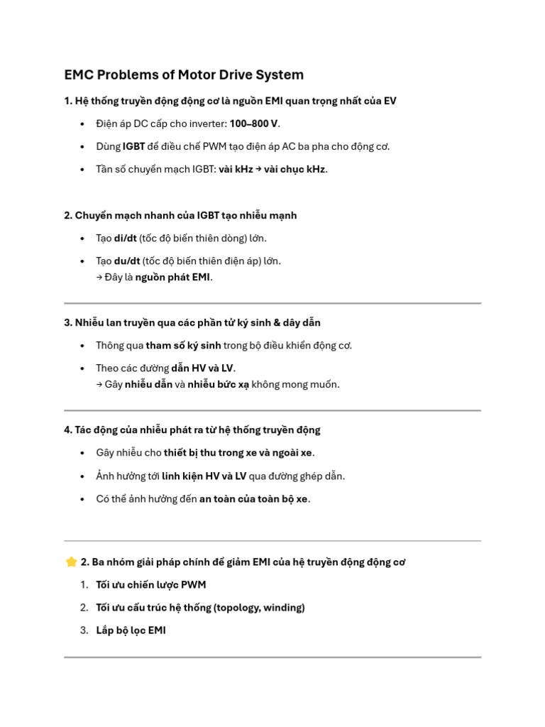 EMC Problems of Motor Drive System | PDF