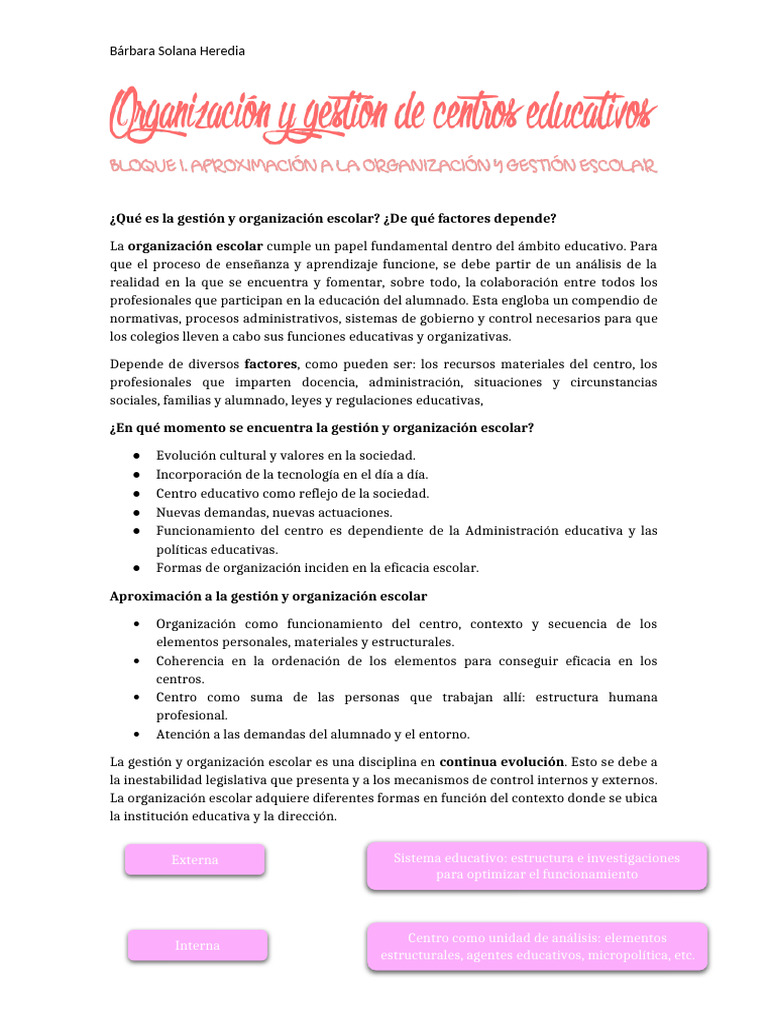 Gestión y Organización Escolar Eficaz | PDF | Maestros | Enseñando