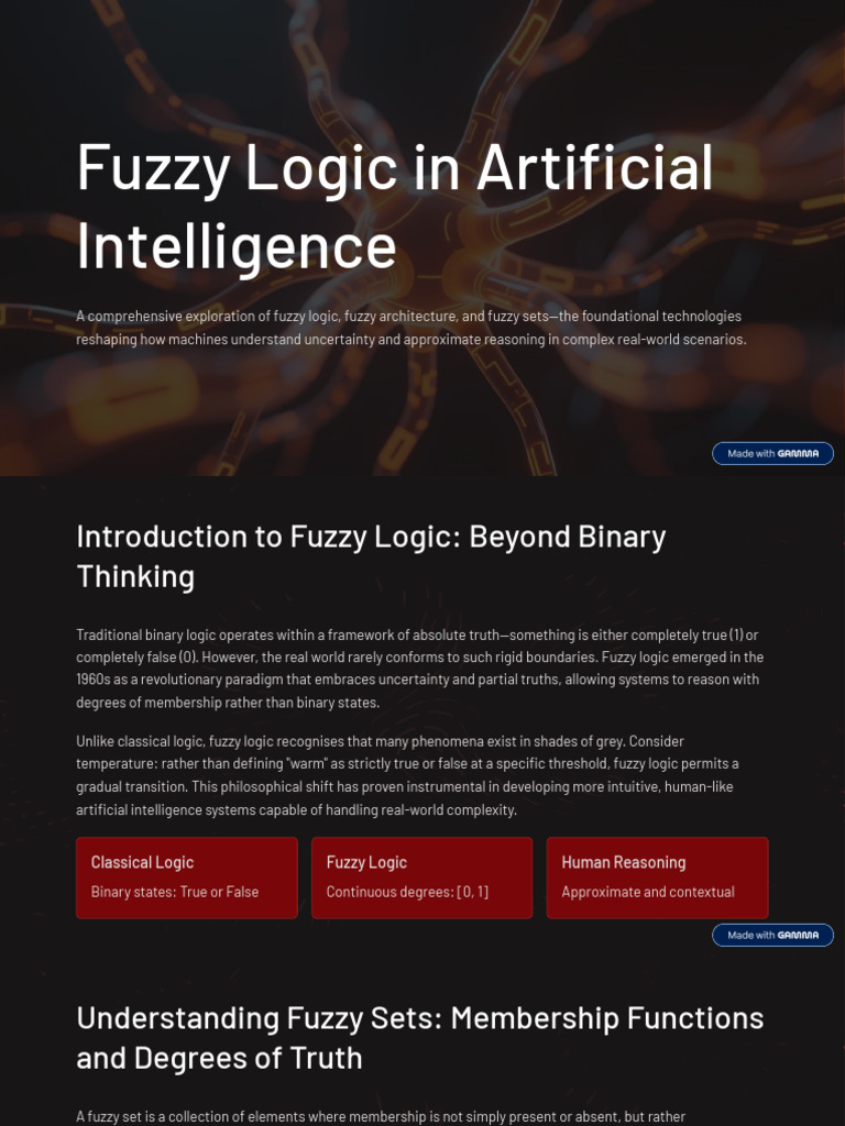 Fuzzy Logic in Artificial Intelligence | PDF | Fuzzy Logic | Artificial ...