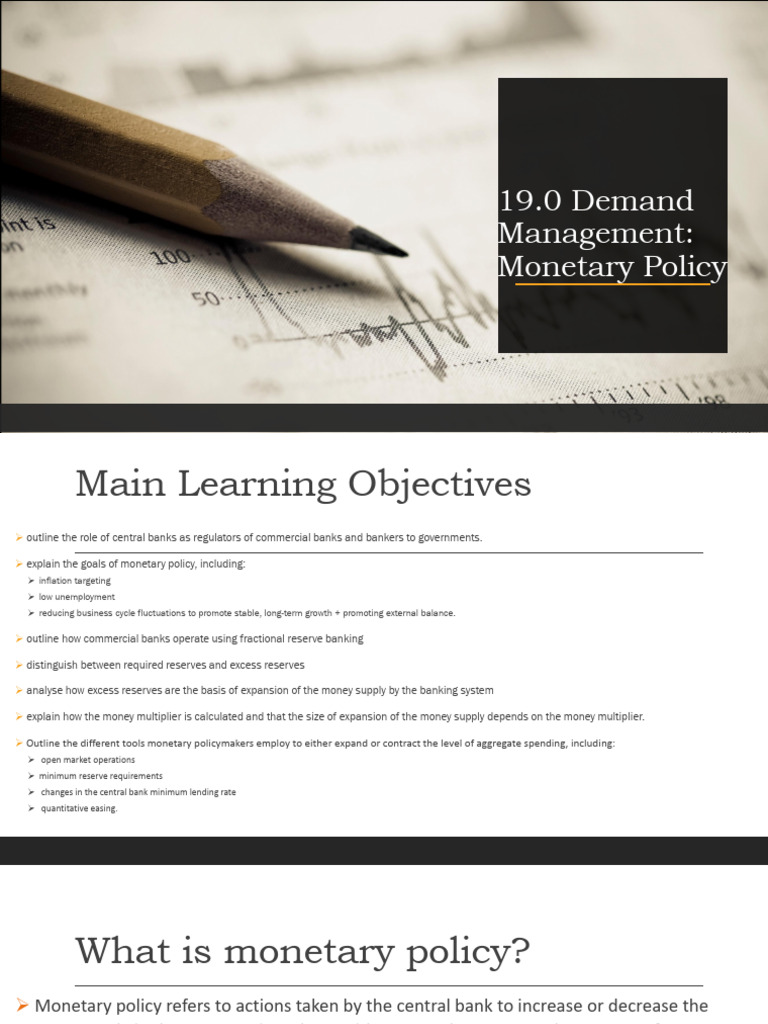 19.0 Demand Management - Monetary Policy | PDF | Monetary Policy | Interest