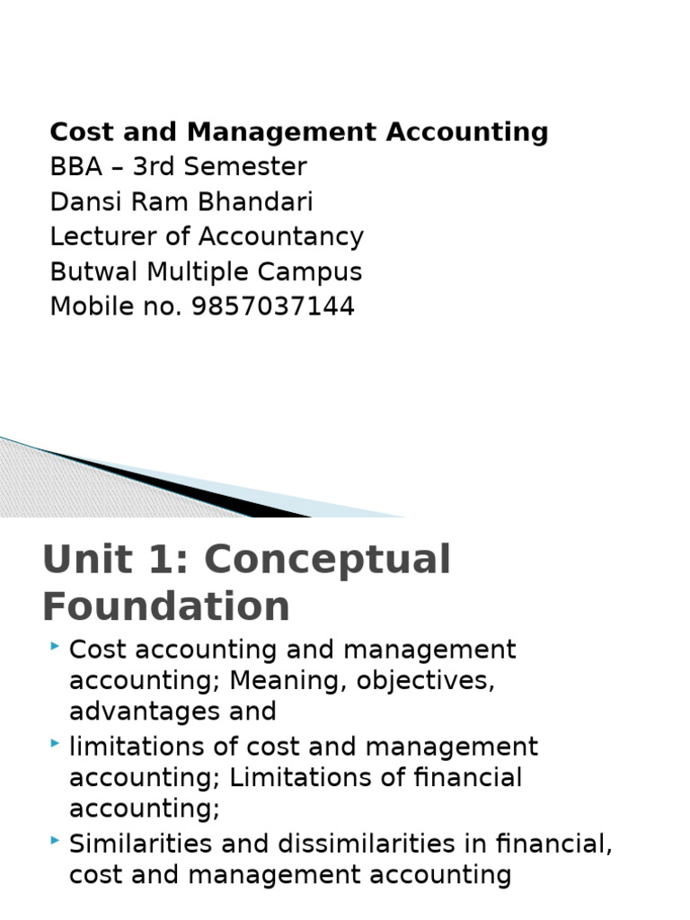 Cost and Management Accounting Guide | PDF | Cost Accounting ...