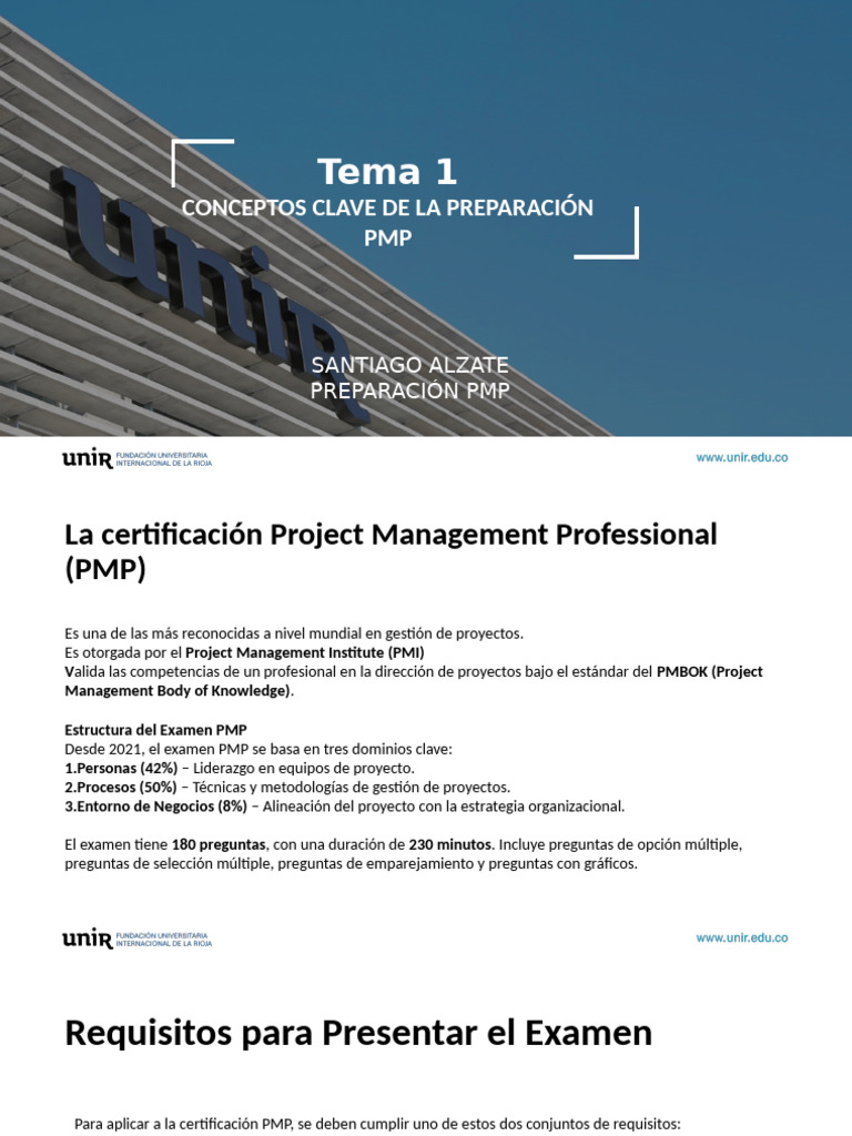 Sesion 1 Unir | PDF | Gestión de proyectos | Profesional en el manejo ...