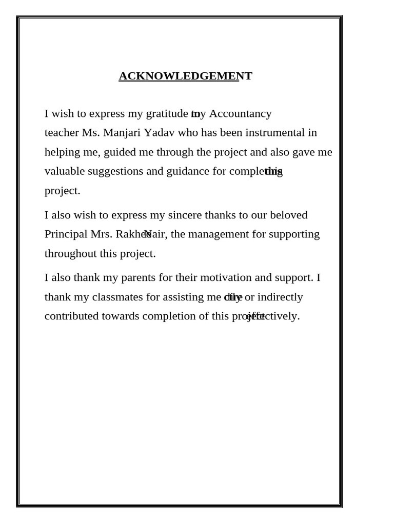 Acknowledgement Acc | PDF