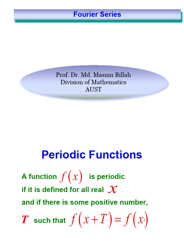 Understanding Fourier Series Concepts | PDF | Fourier Series | Function ...