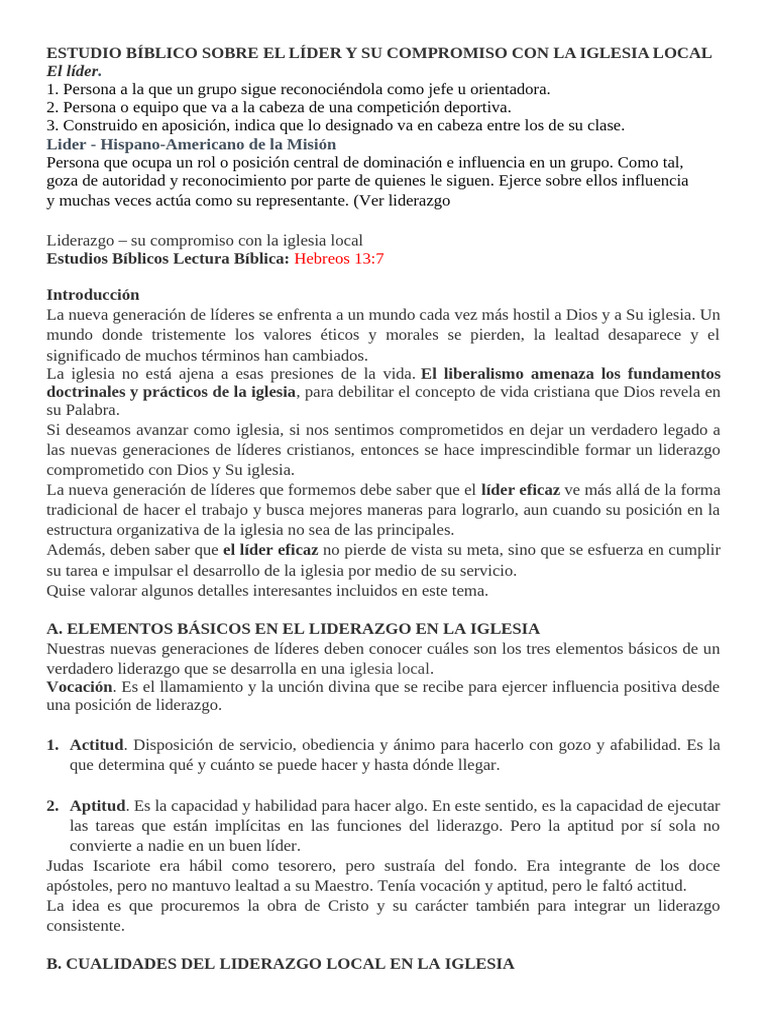 LIDERAZGO | PDF | Liderazgo | Iglesia cristiana