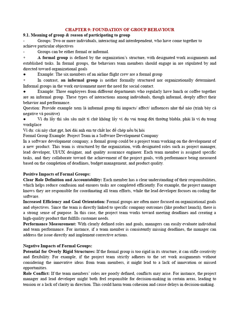 Understanding Group Behavior Dynamics | PDF | Employment | Goal