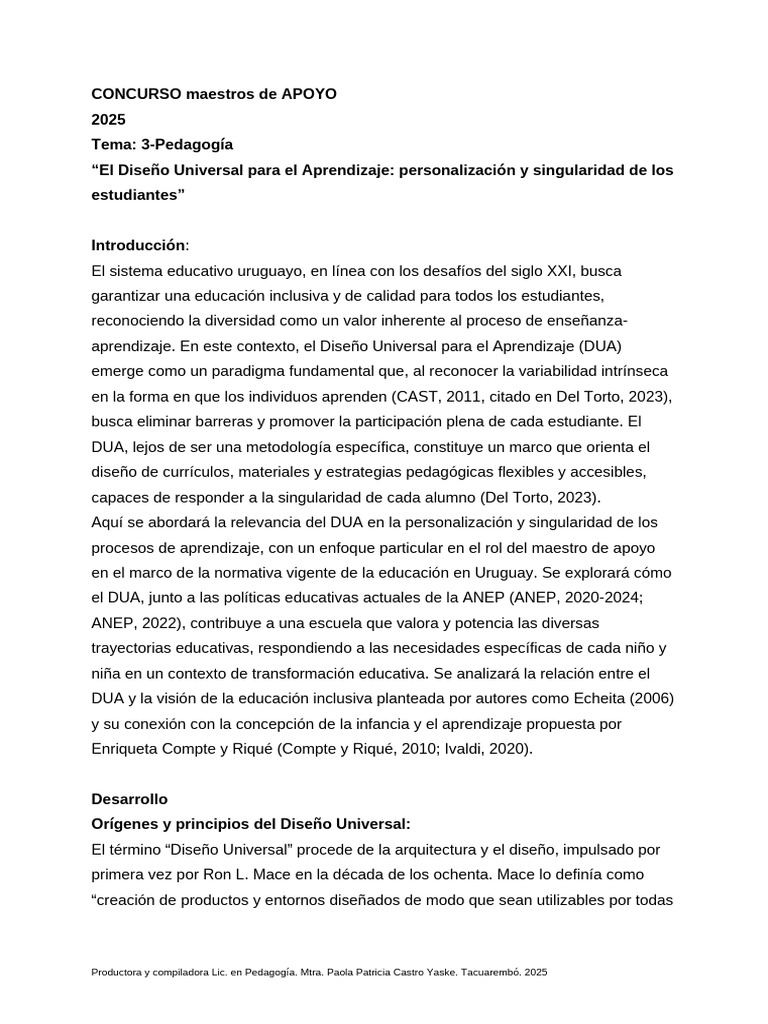 DUA: Personalización en Educación Inclusiva | PDF | Plan de estudios ...