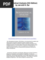 Download Bio Statistical Analysis 5th Edition by Jerrold H Zar - Hands Down Best Statistics Text by Sabri Altunkaya SN95590138 doc pdf