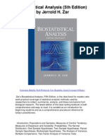 Bio Statistical Analysis 5th Edition by Jerrold H Zar - Hands Down Best Statistics Text