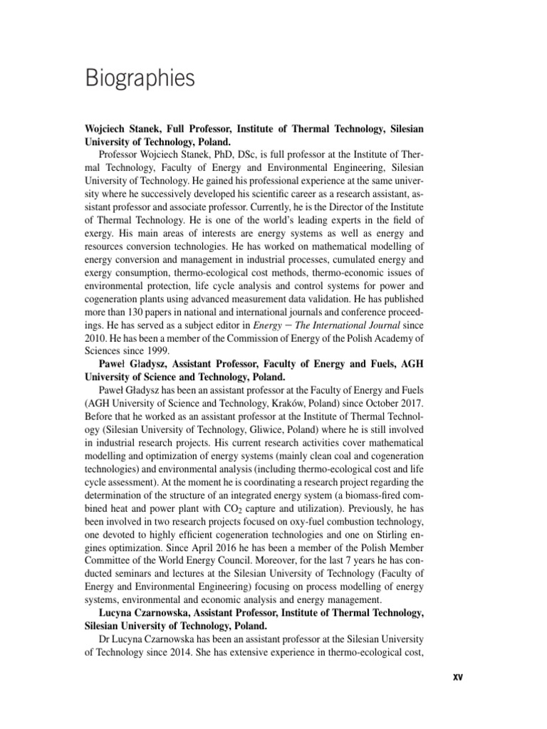 Expert Profiles in Energy Technology | PDF | Exergy | Economy And The ...