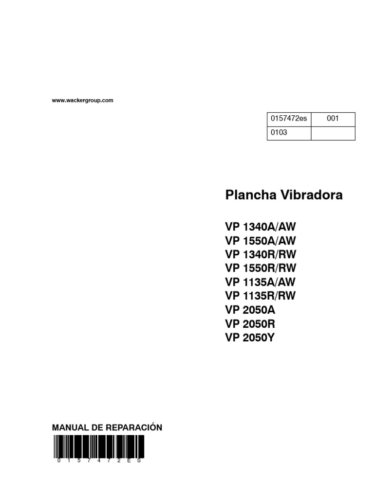 Manual Taller VP1340-1550A-AW, VP1340-1550A-AW, VP1135A-AW-R-RW ...