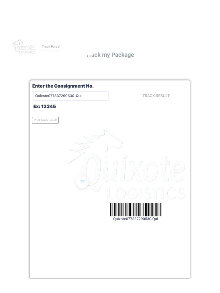 Track My Package - Quixote Logistics | PDF | Supply Chain Management ...