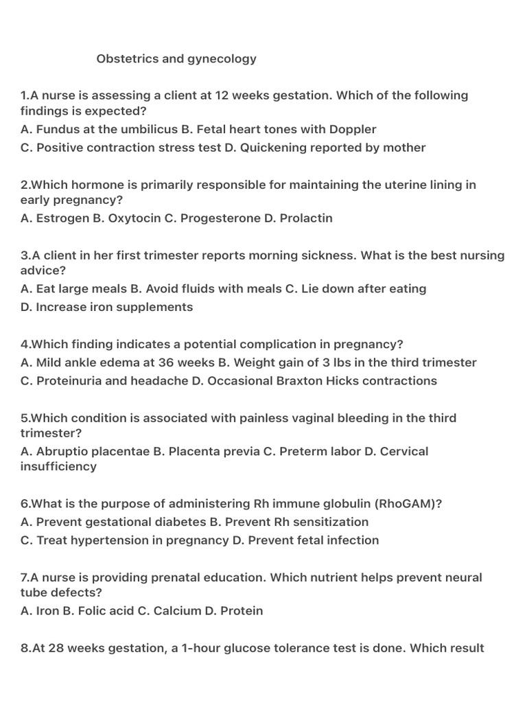 Obstetrics and Gynecology | PDF | Pregnancy | Childbirth