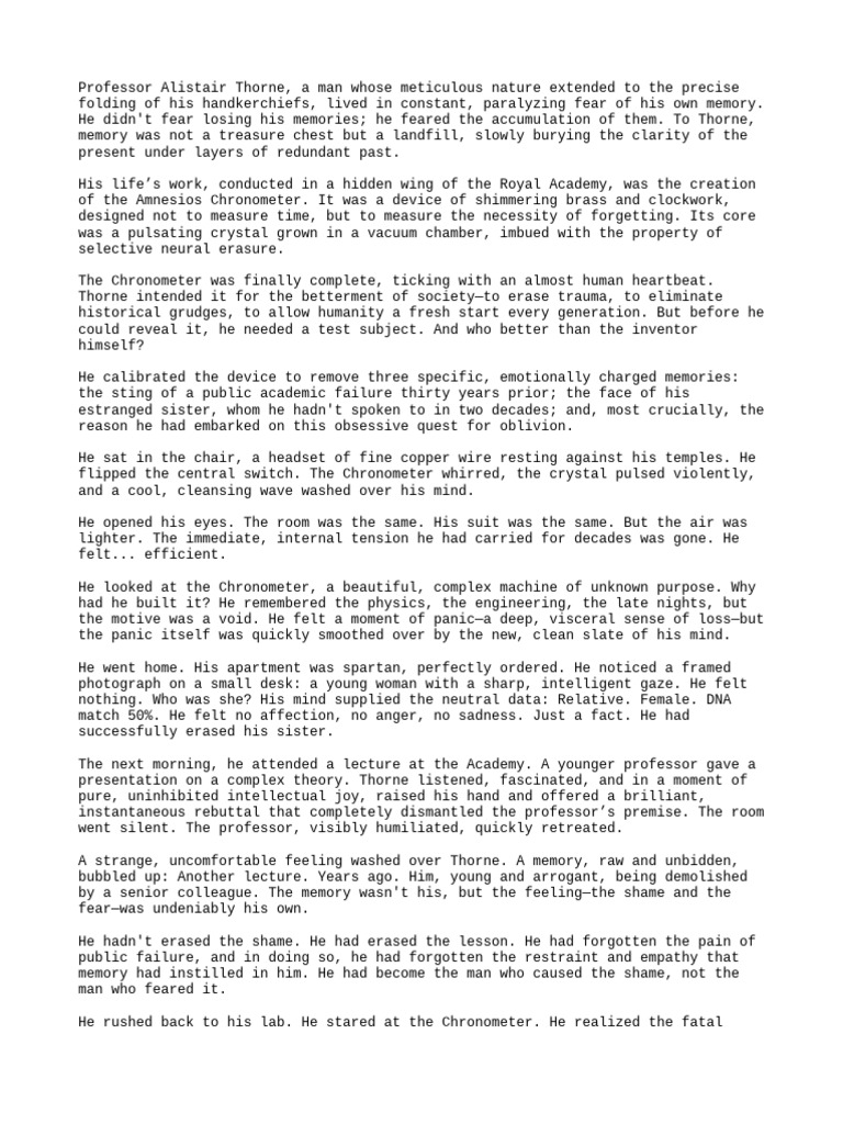 The Amnesios Chronometer: A Memory Paradox | PDF | Psychology ...