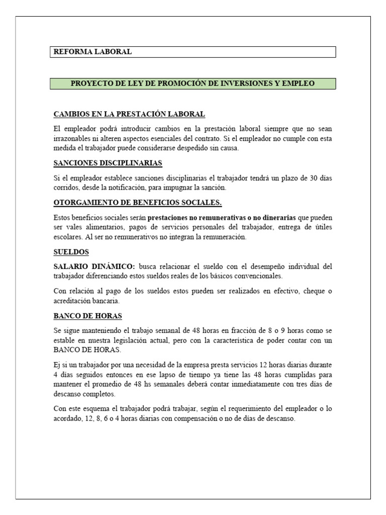 Cambios Clave en la Reforma Laboral | PDF | Salario | Derecho laboral