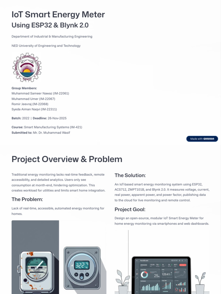 IoT Smart Energy Meter with ESP32 | PDF | Internet Of Things | Home ...